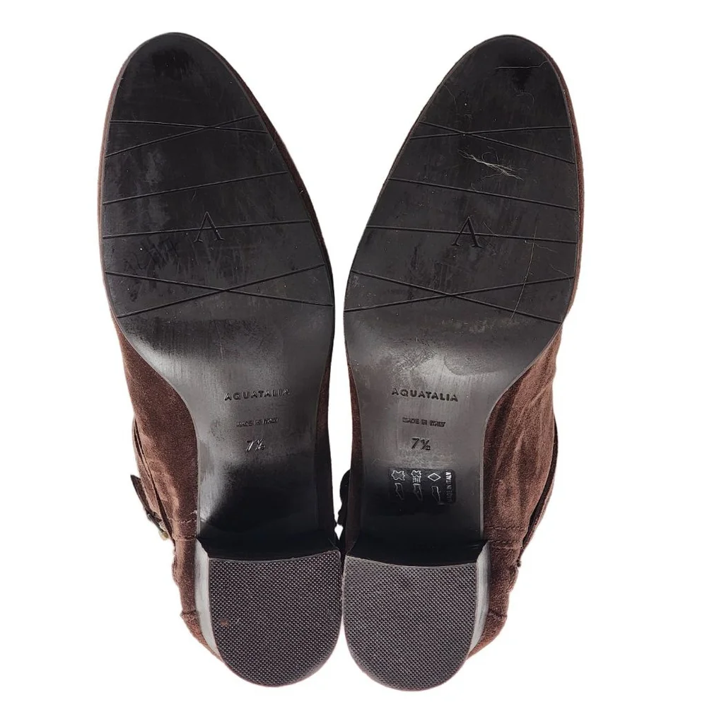 AQUATALIA Francique Brown Suede Weatherproof Ankle Boots & Booties‎ Size 7.5